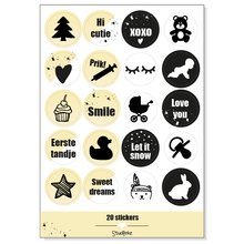 Afbeelding in Gallery-weergave laden, Stickervel -set van 4 zwanger & baby - GEEL