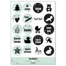 Afbeelding in Gallery-weergave laden, Stickervel -set van 4 zwanger & baby - MINT