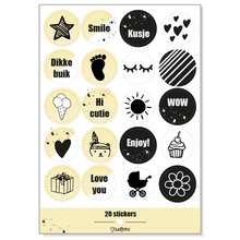 Afbeelding in Gallery-weergave laden, Stickervel -set van 4 zwanger & baby - GEEL