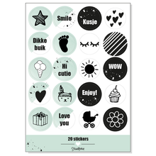 Afbeelding in Gallery-weergave laden, Stickervel -set van 4 zwanger & baby - MINT