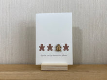 Afbeelding in Gallery-weergave laden, Set van 20 kerstkaarten met houten figuurtje