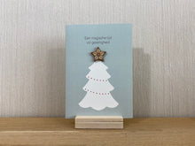 Afbeelding in Gallery-weergave laden, Set van 20 kerstkaarten met houten figuurtje